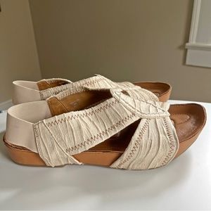 EARTH SHOES kalso enrapture cream leather platform sandals boho hippie